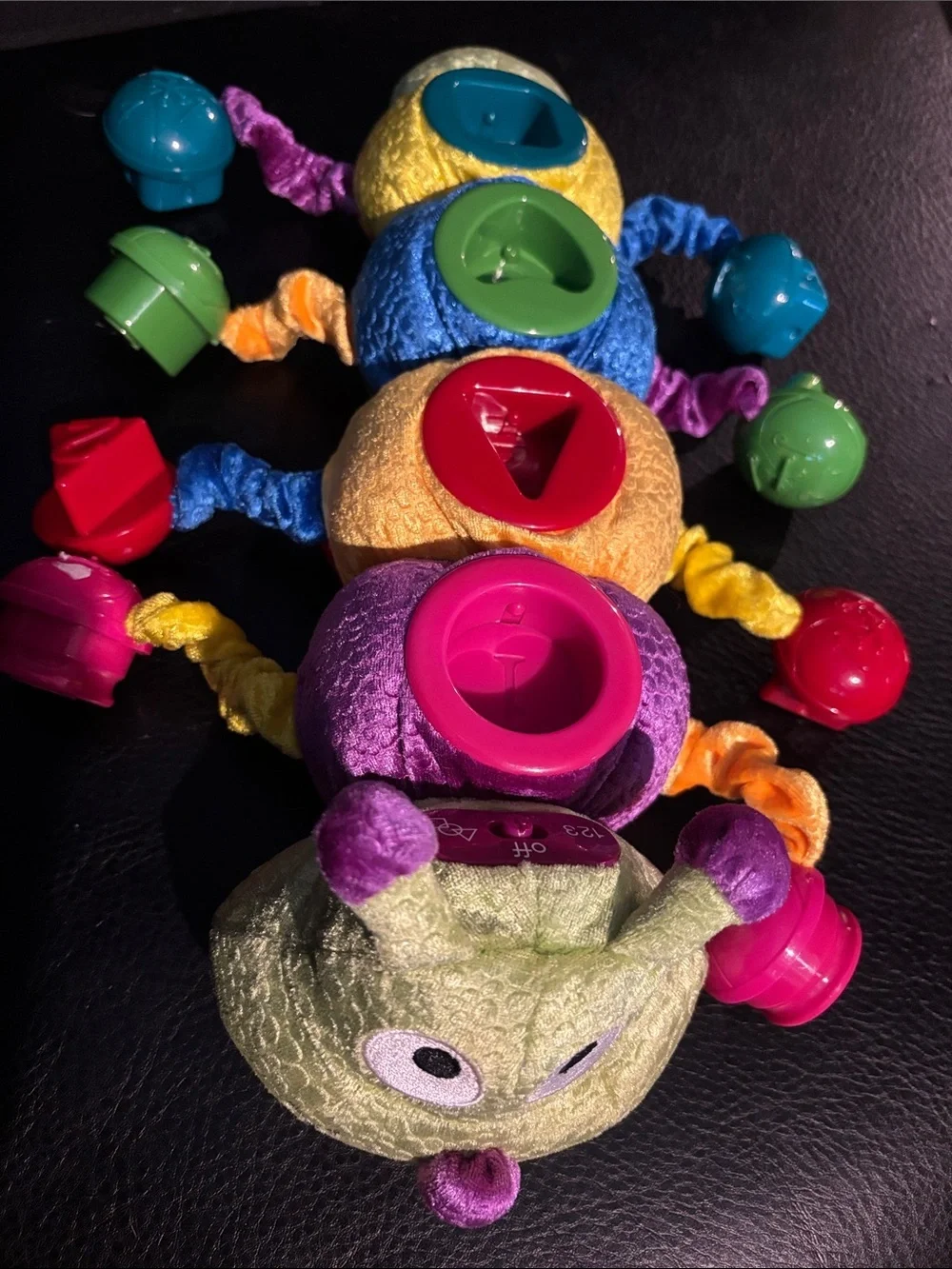 Vintage Plush Colorful Caterpillar Shape Sorter Toy - Multicolor